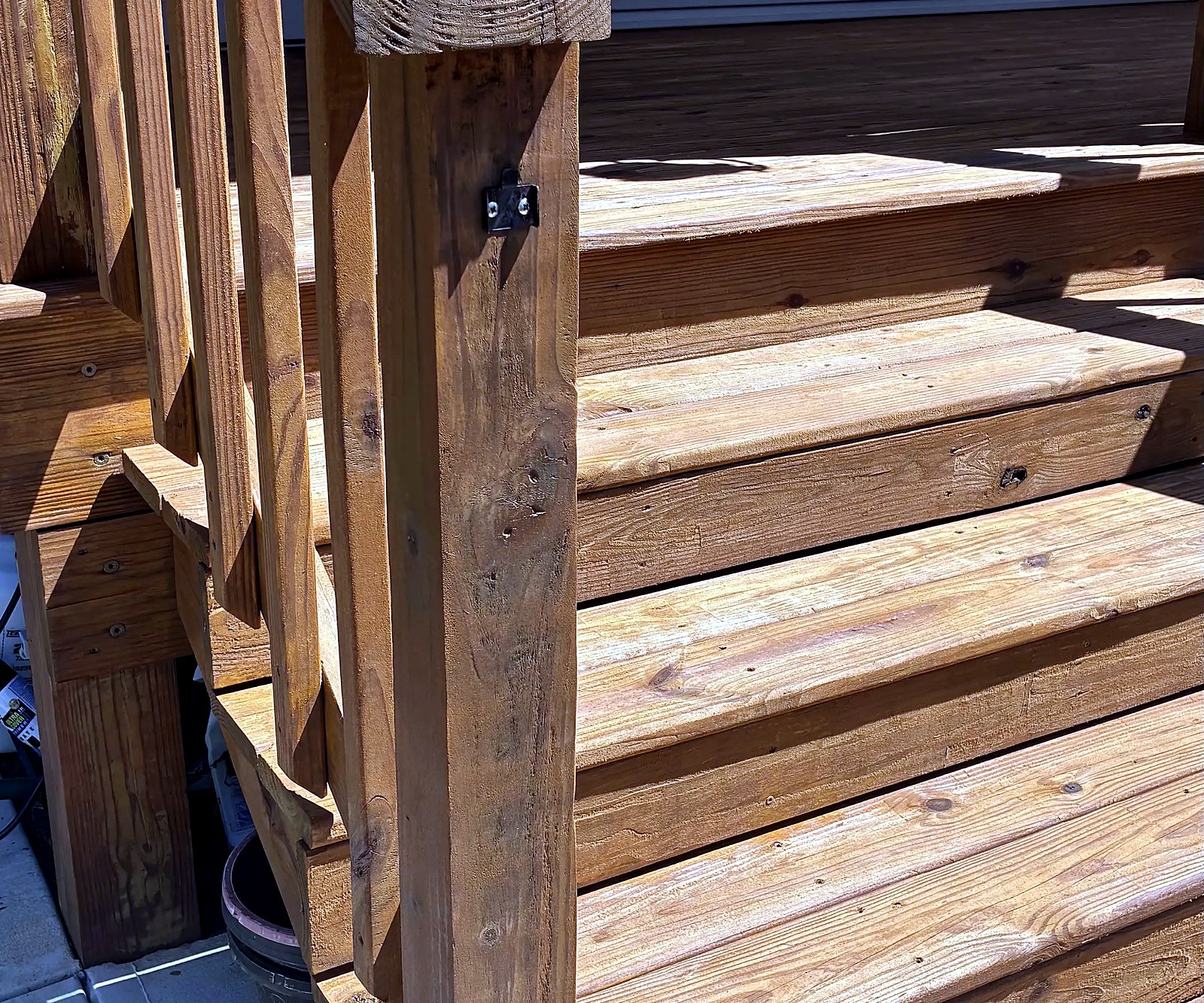 Finished deck stairs