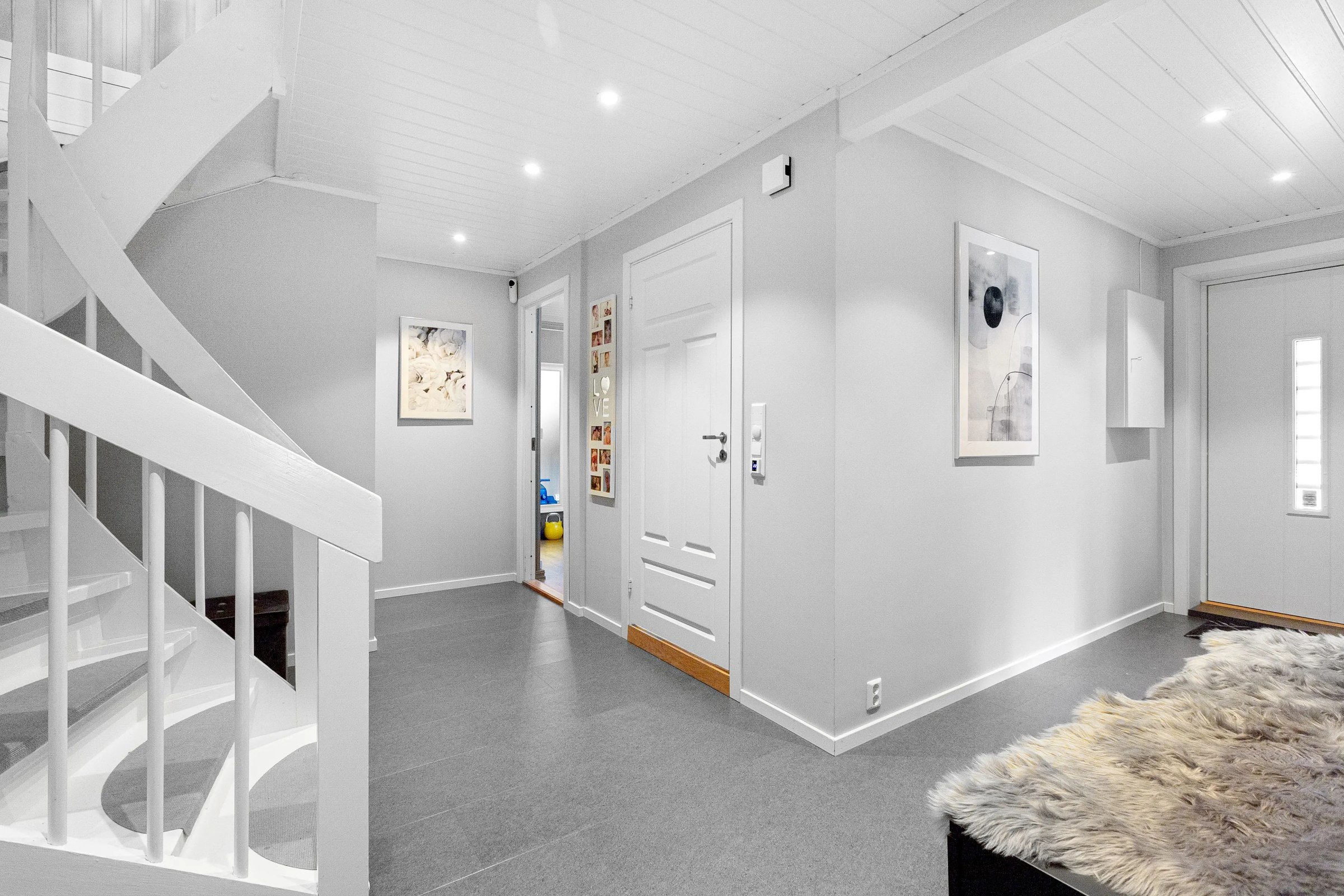 Finished modern hallway remodel
