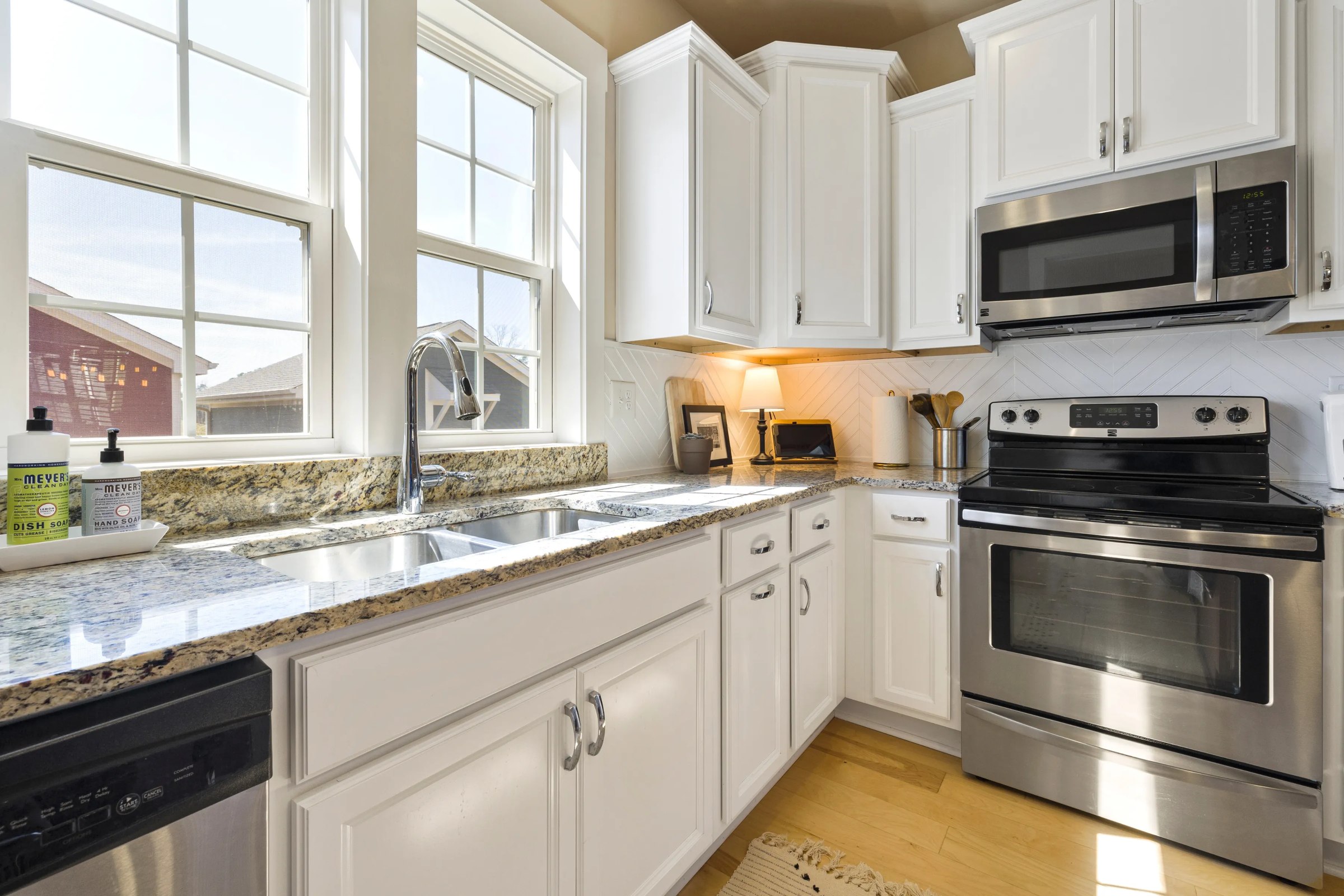 Finished bright white kitchen remodel