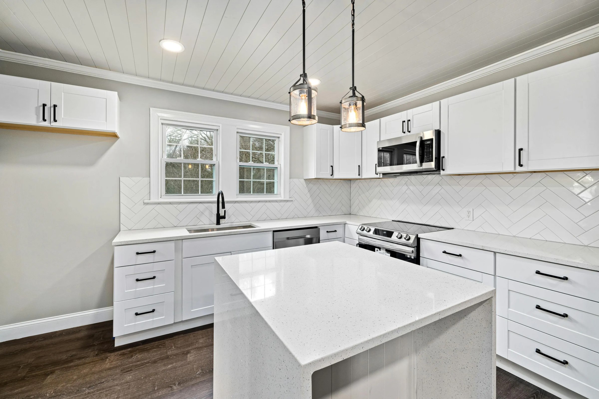 Finished white shaker kitchen remodel